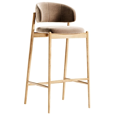 Chic Family Look Barstool Beige 3D model image 1 