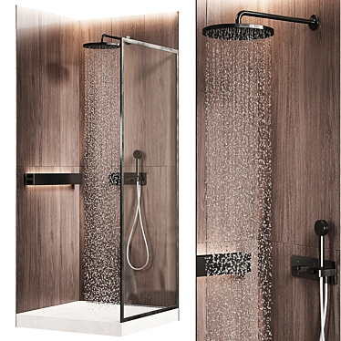 Frameless Shower Enclosure Kit 3D model image 1 