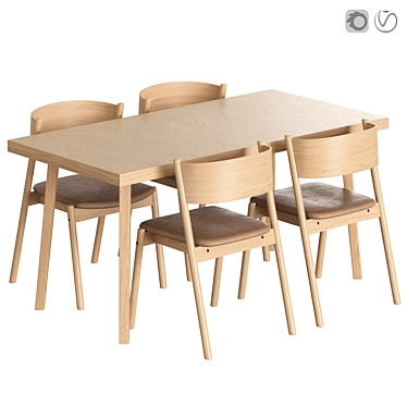 Hubsch Dining set (Herringbone table+Oblique chair)