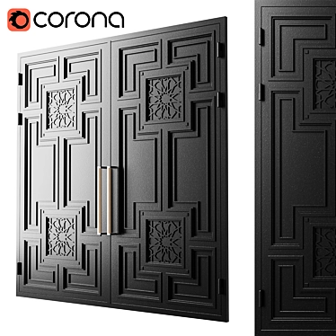 Modern Black Gate 3D Model 3D model image 1 