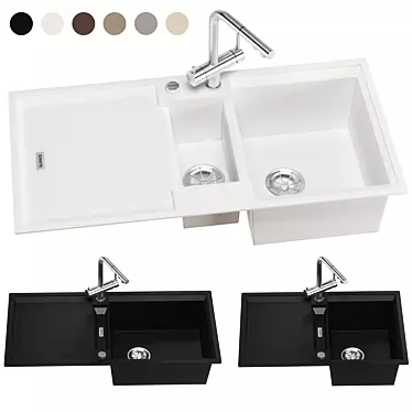 BLANCO ADIRA Sink Set & Faucet 3D model image 1 