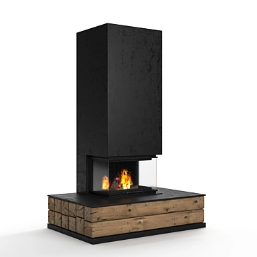 Wood-Burning Fireplace for Living Room 3D model image 1 