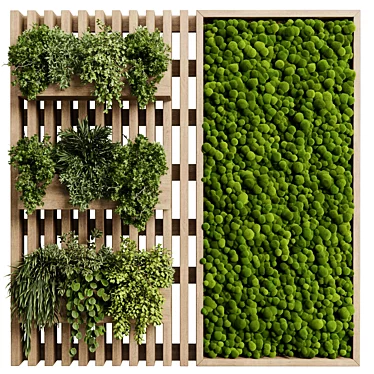 Wooden Vertical Garden Wall Decor 3D model image 1 