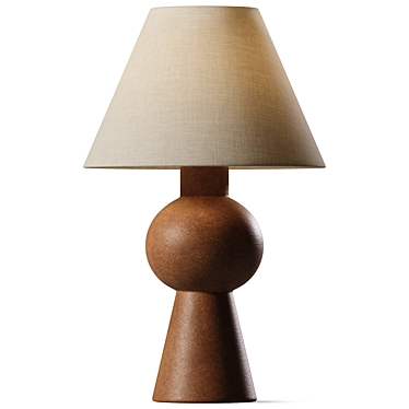 Handcrafted Terracotta Table Lamp 3D model image 1 