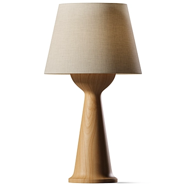 Sleek Wood Hourglass Table Lamp 3D model image 1 