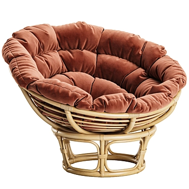 Terracotta Velvet Papasan Cushion 3D model image 1 