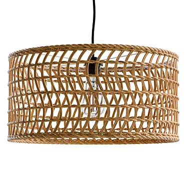 Handwoven Rattan Pendant Lamp Bali 3D model image 1 