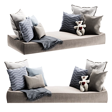 Window Sill Cushion Set: 3D Model 3D model image 1 