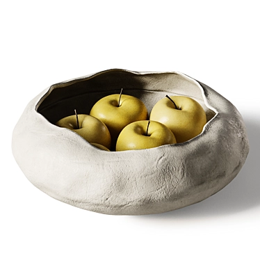 Modern Yellow Apples Bowl Decors 3D model image 1 