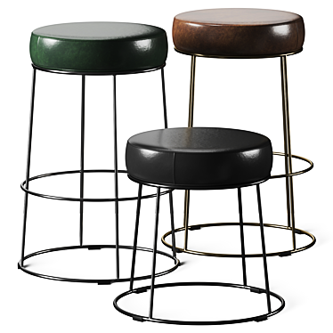 Padded Dacron® Bar Stool: Rotatable Elements 3D model image 1 