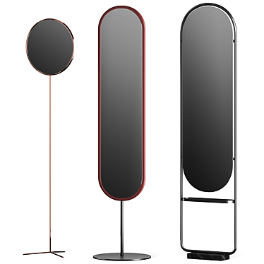 Freestanding Mirror Collection: Rotate-Ready, Versatile 3D model image 1 