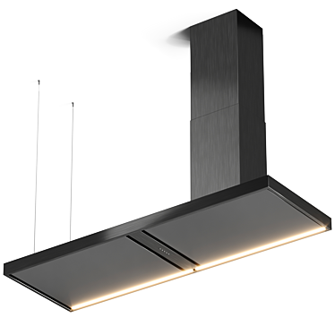 Sleek Steel Island Cooker Hood 3D model image 1 