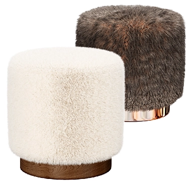 Faux Fur Ottoman 400x400x420 3D model image 1 