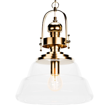 Elegant Antique Brass Pendant Light 3D model image 1 