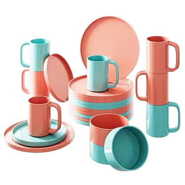  Vignelli Hellerware Dinnerware Set 3D model image 1 