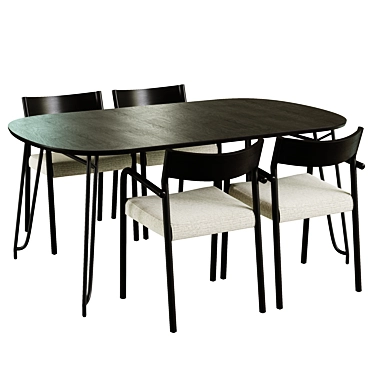 Expandable Milian Table Falconera Chair 3D model image 1 