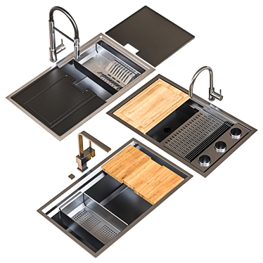 Artinox 3-Piece Sink Set 3D model image 1 