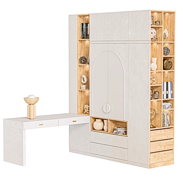 Decorated Cabinet & Book Models 3D model image 1 