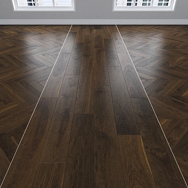 Oak Parquet Flooring Set 3D model image 1 