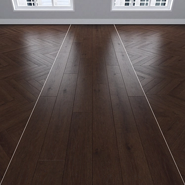 Dub Parquet Collection: Linear, Chevron, Herringbone 3D model image 1 