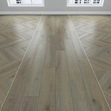 Oak Parquet Flooring Set 3D model image 1 