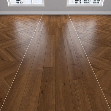 Oak Parquet Flooring Modules 3D model image 1 