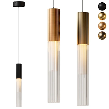 Reeds Pendant Light: Sleek Elegance 3D model image 1 