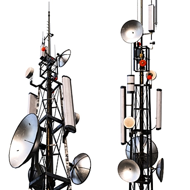 Versatile 4K Textured Communication Tower 3D model image 1 