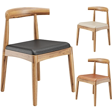 Natural Oak Elbow Chair 2016 3D model image 1 