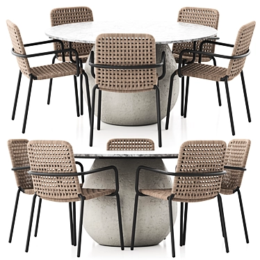 Gervasoni Outdoor Dining Set Navone Design 3D model image 1 