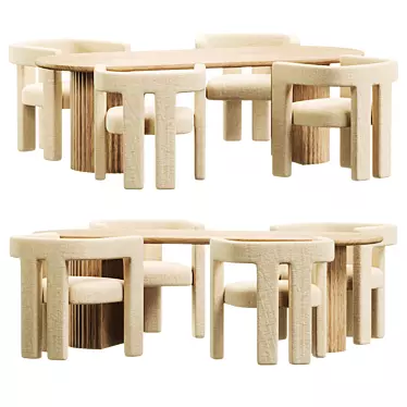 Modern Dining Set Westelm Model 3D model image 1 