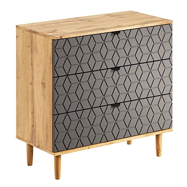 Denver Grey Chest of Drawers 3D model image 1 