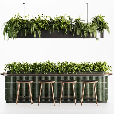 Reception Desk With Hanging Plants - Set05