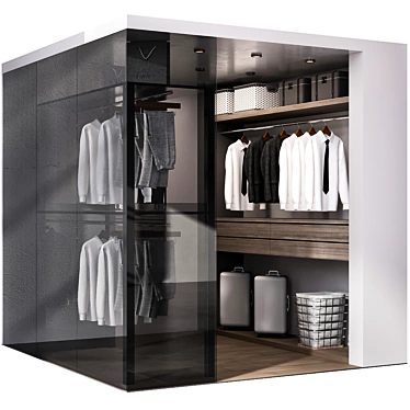 Modern Wood Wardrobe Design 3D model image 1 