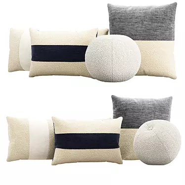 Biella Wool Cotton Blend Pillow Set 3D model image 1 