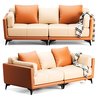 Luxury All-Leather Sofa Model 3D model image 1 