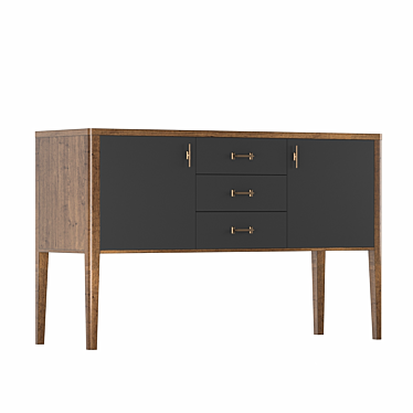 Parisian Chic Console with Three Drawers 3D model image 1 