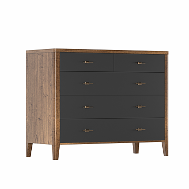 Parisian Chic 5-Drawer Chest 3D model image 1 