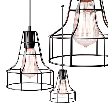 Pendant lamp Modern Cage Pyramid Metal Chandelier