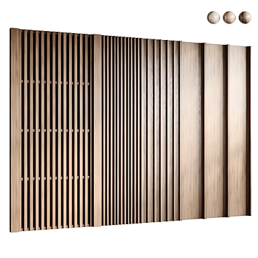 Wooden Wall Panel 420cm x 300cm 3D model image 1 