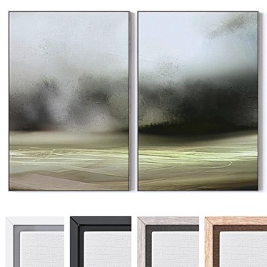 Large Wall Paintings Set with Frame Options 3D model image 1 