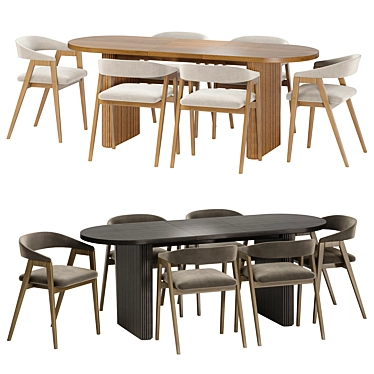 Elegant Trevor Chair and Homary Table 3D model image 1 