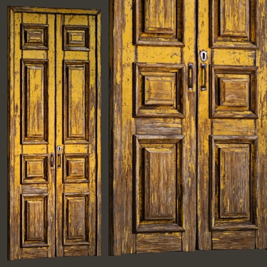 Vintage Old Door 3D Model 3D model image 1 