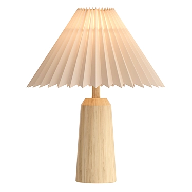 Rustic Beige Wood Table Lamp 3D model image 1 