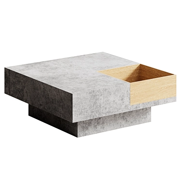 Japandi Square Coffee Table with Storage 3D model image 1 