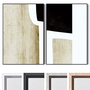 Multi-Frame Textured Wall Art SetProperty 3D model image 1 