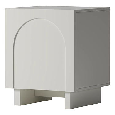 Romer Bedside Table Milk White 3D model image 1 