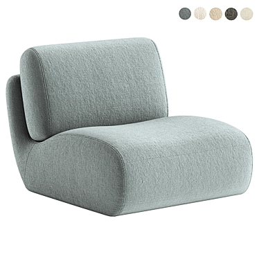 Modern Upholstered Swivel Accent Chair 3D model image 1 