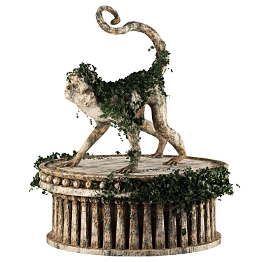 Ivy-Adorned Monkey Statue: Organic Elegance 3D model image 1 