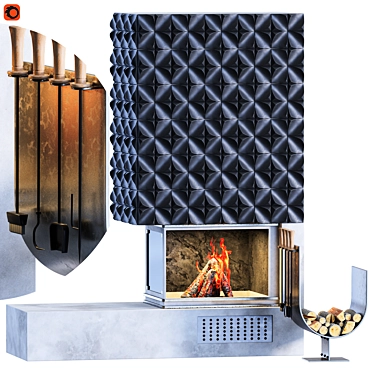 Fire Plaza 01: Elegant Fireplace Design 3D model image 1 